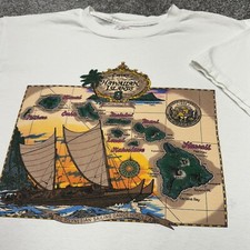 Camisa masculina vintage havaiana grande ilha branca vela Maui vintage anos 90 mapa retrô EUA comprar usado  Enviando para Brazil