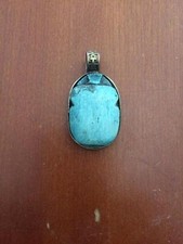 Pingente de pedra escaravelho feito à mão arte egípcia Kemet turquesa e lápis .... comprar usado  Enviando para Brazil
