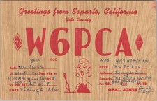 Cartão postal antigo de rádio amador QSL W6PCA Opal Jones 1955 Esparto Califórnia comprar usado  Enviando para Brazil