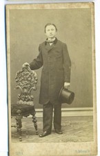407 - Chapéu CDV Albumin Carte de Visite Gentleman ph Georg Munck 1864 comprar usado  Enviando para Brazil