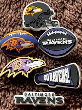 Usado, Conjunto Premium de 6 Berloques de Sapato Baltimore Ravens Futebol Americano NFL Festa Decs comprar usado  Enviando para Brazil