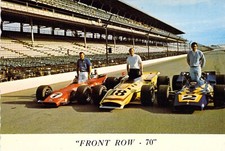 Cartão postal dianteiro 1970 Indianapolis 500 pista de corrida Our Foyt Rutherford 4x6 C31 comprar usado  Enviando para Brazil
