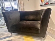 Seater black velvet for sale  POOLE