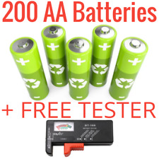 200 pilas alcalinas AA + probador gratuito + envío rápido a estados unidos + upcycle segunda mano  Embacar hacia Mexico