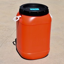 RECIPIENTE DE ARMAZENAMENTO 8 GALÕES tambor tambor laranja pesado plástico parafuso alças superiores 63 comprar usado  Enviando para Brazil