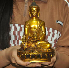 Estátua de Buda Medicina Shakyamuni dourada templo budismo tibetano antigo 8,2" comprar usado  Enviando para Brazil