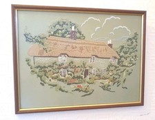 Vintage framed embroidery for sale  SWANSEA