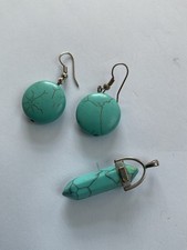 Howlite turquoise earrings for sale  LANCING