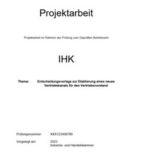 Projektarbeit betriebswirt 91 gebraucht kaufen  Zirndorf