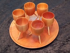 Teakholz eierbecher frühstüc gebraucht kaufen  Bickenbach