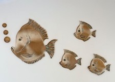 Placas de parede vintage de cerâmica FAMÍLIA DE PEIXES 11x11" mãe com bolhas enesco 7 peças comprar usado  Enviando para Brazil
