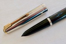 Usado, CANETA TINTEIRO AEROMÉTRICA PARKER 51 C1952 TAMPA LUSTRALOY PRETA E CLIPE DE PLACA DE OURO comprar usado  Enviando para Brazil