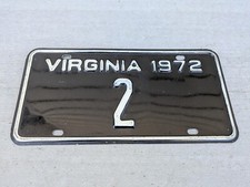 Usado, Placa de licença 1972 Virginia #2 - Número baixo comprar usado  Enviando para Brazil