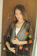 Jaqueta cardigã chiffon seda curta quimono espanador roupão solto preto PS KMS3133 comprar usado  Enviando para Brazil