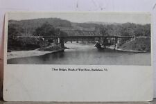 Cartão postal antigo vintage Vermont VT Brattleboro West River três pontes vista cartão comprar usado  Enviando para Brazil