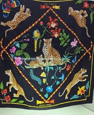 Usado, Lenço Lynn Chase Jaguar Jungle 34" quadrado 100% seda comprar usado  Enviando para Brazil