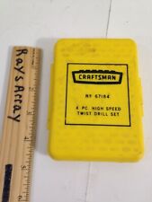 Antigo Sears Craftsman 4 peças. Conjunto de brocas de torção de alta velocidade 67184 logotipo coroa, usado comprar usado  Enviando para Brazil