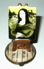 Usado, CAIXA LIMOGES FRANÇA - PINTURA MONA LISA EM CAVALETE DE MADEIRA - ARTE - LEONARDO DA VINCI comprar usado  Enviando para Brazil