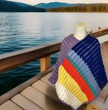 Poncho regenbogen kunterbunt gebraucht kaufen  Leverkusen