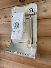 Suporte para utensílios de cozinha vintage francês ouro branco esmalte decoração chique gasto, usado comprar usado  Enviando para Brazil