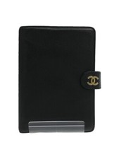 Capa planejadora de dia Chanel couro cc logotipo agenda ouro preto autêntica, usado comprar usado  Enviando para Brazil