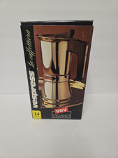 Pote de café expresso vintage Vev Acciaio VESPRESS aço inoxidável La Caffettiera 14 oz Itália, usado comprar usado  Enviando para Brazil