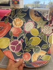 Conjunto de 3 pratos redondos de melamina para servir frutas tropicais Opal House  comprar usado  Enviando para Brazil