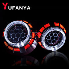 Lente projetora 2,5"" Bixenon HID favo de mel LED duplo olho de anjo farol retrofit comprar usado  Enviando para Brazil