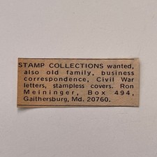 Ron meininge stamp for sale  Hinckley