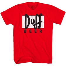 Camiseta vermelha unissex adulta logotipo cerveja The Simpsons Duff, usado comprar usado  Enviando para Brazil