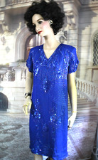 Vestido Lillie Rubin azul royal seda frisado tamanho 8 coquetel formal novo sem etiquetas comprar usado  Enviando para Brazil