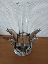 Pewter leaping dolphins for sale  WITHAM