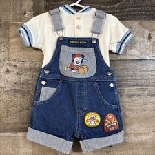 Conjunto de macacão bordado vintage Disney bebê menino tamanho 12M Mickey Mouse 2 peças comprar usado  Enviando para Brazil