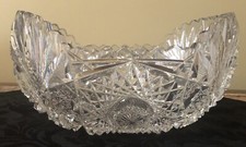 Tigela oval transparente, de vidro cortado, linda e prática para tampo de mesa e balcão (8"x 6"), usado comprar usado  Enviando para Brazil