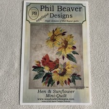 Usado, Mini colcha Phil Beaver padrão HEN & SUNFLOWER aplique 36x43 comprar usado  Enviando para Brazil