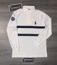 Camisa de Rugby Polo Ralph Lauren Para Hombres Rayas Blancas Wimbledon Calce Clásico Nueva Sin Etiquetas $168 segunda mano  Embacar hacia Mexico