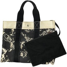 Bolsa de mão HERMES Bora Pm Schwarzenegger Springs bolsa tote limitada lona preta branca, usado comprar usado  Enviando para Brazil