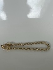 Pulseira de tênis vintage assinada TRIFARI TM dourada e branca com corda torcida trançada  comprar usado  Enviando para Brazil
