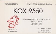 Cartão postal rádio CB QSL Walt Opal Glenda Darla Chartier década de 1960 El Cajon Califórnia, usado comprar usado  Enviando para Brazil