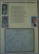 Cricket autographs lancashire for sale  UK