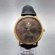 Usado, Relógio masculino universal Geneve 32 mm mostrador marrom banhado a ouro corda manual 542109 LEIA!! comprar usado  Enviando para Brazil