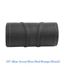Capa de volante de carro couro genuíno universal 38 cm acessórios de carro preto comprar usado  Enviando para Brazil