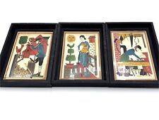 Antigo Amish Colonial Farmer emoldurado linho arte popular conjunto tecido de 3 arte de parede EXCELENTE comprar usado  Enviando para Brazil