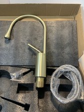Torneira misturadora de pia de cozinha giratória escovada para banheiro 1 alça/buraco aba comprar usado  Enviando para Brazil