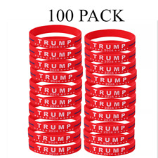 Pacote com 100 pulseiras de silicone Donald Trump Take America Back Inspirational comprar usado  Enviando para Brazil