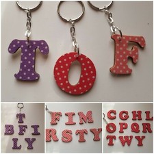 Wooden alphabet keyring for sale  HINCKLEY