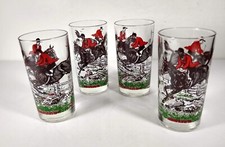 Copos de vidro Hazel Atlas Fox Hunt Lowball 5" conjunto de 4 utensílios de bar clássicos vintage comprar usado  Enviando para Brazil