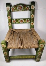 Cadeira de boneca mexicana vintage arte popular rústica pintada à mão 16,5 polegadas de altura comprar usado  Enviando para Brazil