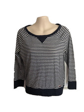 Camiseta Hollister Junior pequena azul marinho listra branca moletom náutico, usado comprar usado  Enviando para Brazil