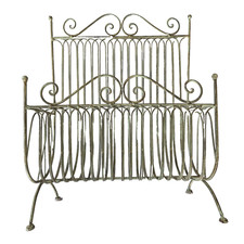 Rack de revistas vintage dourado e sálvia pergaminho desgastado esverdeado Hollywood Regency metal comprar usado  Enviando para Brazil
